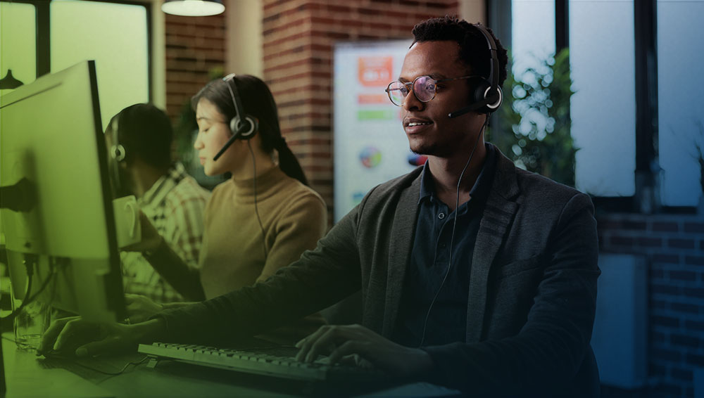 Unitel Imagem O call center receptivo direciona as chamadas